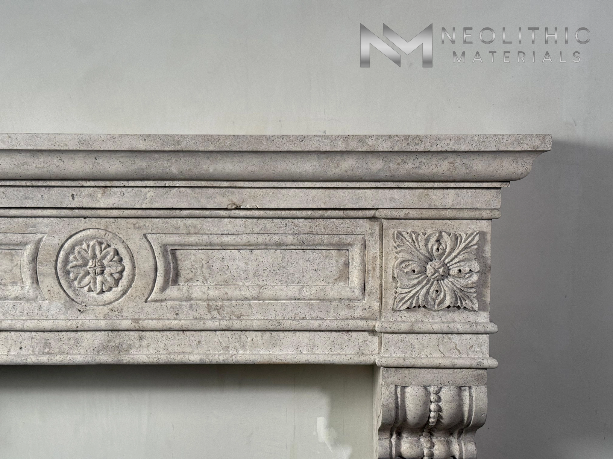 Limestone Fireplace Mantel - Image 7